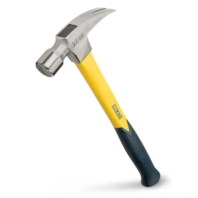 Image of Estwing EMRF22SM 22oz Sure Strike Straight Claw Framing Hammer, Milled Face, Fiberglass Shaft
