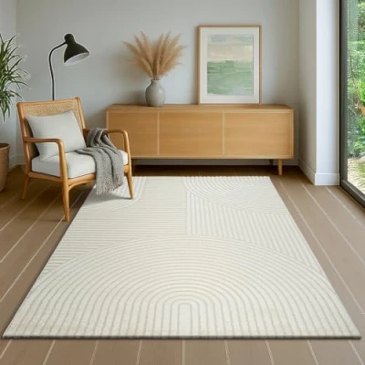 Image of the carpet Everest modern short pile with high low effect, 3D density and pleasantly soft, cream, 200 x 290 cm