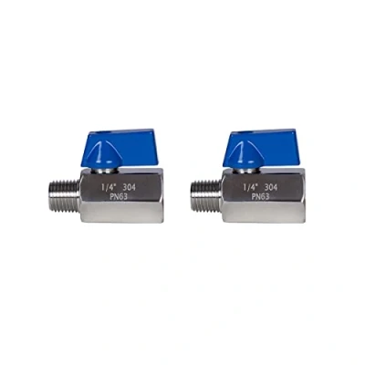 Image of JIVTO Stainless Steel Mini Ball Valve 1/4&quot; BSP,Male to Female,Shut Off (Pack of 2)