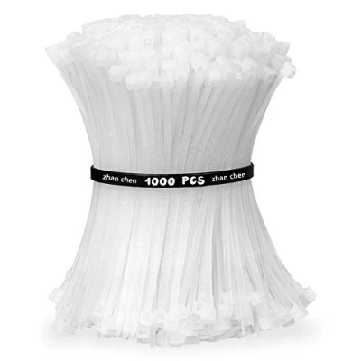 Image of 1000pcs Zip Ties White 100mm x 3mm Self Locking Nylon Cable