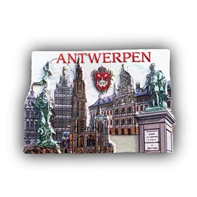 Image of 3D Antwerp Belgium Refrigerator Fridge Magnet Tourist Souvenirs Handmade Resin Craft Magnetic Stickers Home Kitchen Decoration Travel Gift