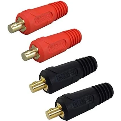 Image of RIVERWELD TIG Welding Cable Panel Connector Plug DKJ35 50 315Amp Dinse Quick Fitting Red and Black Color 4pcs