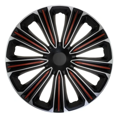 Image of J Tec Set wheel covers Rosso 15 inch silver/black/red