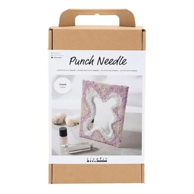 Image of Craft Kit Punch Needle, Pastel Colours, Mirror, 1 Pack