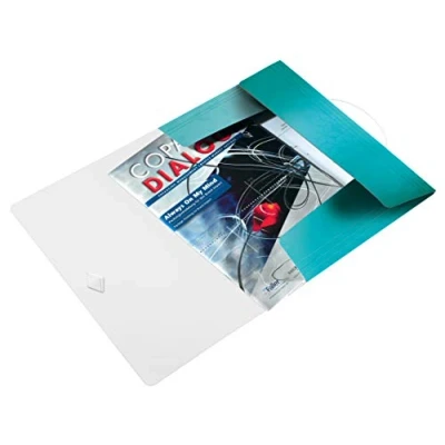 Image of Leitz 3 Flap Folder, Holds up to 150 A4 Sheets, Elastic Closure, Flexible Plastic, Ice blue, WOW Range, 45990051