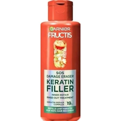 Image of GARNIER FRUCTIS Keratin FILLER SOS, Therapy for damaged hair, Inner Repair, Rinse Out Treatment, Repair Complex, 200 ml