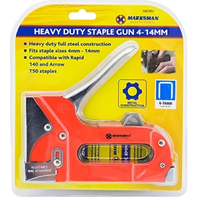 Image of Heavy Duty Compact Staple Gun Includes 4 14MM Staples Tacker Upholstery DIY New