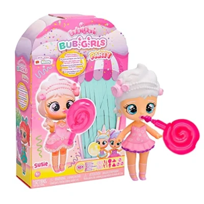 Image of IMC Toys BUBIGIRLS Susie Collectible surprise doll to Dress Up that inflates Balloons with 12 Accessories Gift toy for kids +5 Years