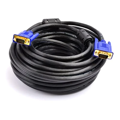 Image of VGA to Cable 20m, 15 Pin 1080P Full HD SVGA Lead Computer Monitor with Ferrite Cores, Gold Plated Male for Laptop, Computer, PC, Projector, Monitor, HDTV, More (20M)