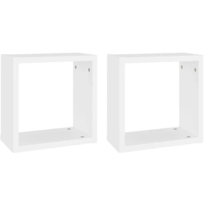 Image of vidaXL Wall Cube Shelves 2 pcs White 30x15x30 cm