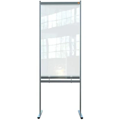 Image of Nobo Desk Screen, 2 m High Clear PVC Room Divider, Premium Plus, 700 x 2000 mm, 1915558