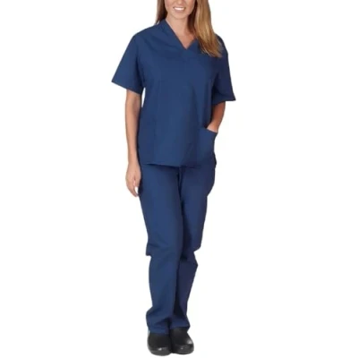 Image of Sky Mens and Womens Hospital Doctors Scrub Trousers Top Set, Medical Doctor Uniform, Lightweight Fabric Work Wear, Metro Blue, XL