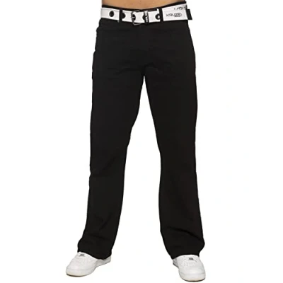 Image of BRAND KRUZE Mens Jeans Bootcut Pants KZ115 Flared Wide Leg Denim Trousers All Waist Sizes BLK 46 R