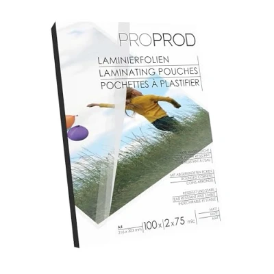 Image of ProProd Premium A4 2x75 Micron (150 μ) Matt Laminating Pouches (Pack of 100), Packaging May Vary