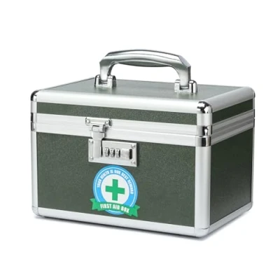 Image of Medication Lock Box with Combination, Lockable Medicine Storage Box, Empty First Aid Security Medical Organizer, Multipurpose Locking for Home and Outdoor (Green, Small)