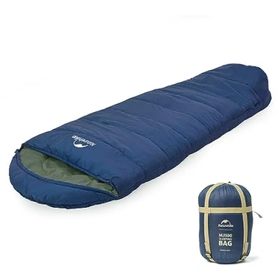 Image of Naturehike Mummy Sleeping Bag Ultra Lightweight for Adults, Warm 3 4 Season, Waterproof, Indoor, Camping, Hiking, Mountaineering, Traveling, Backpacking, Festivals, Outdoor (Blue)