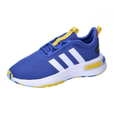 Image of adidas Racer TR23 Shoes Kids Running, Royal Blue/Cloud White/Yellow, 6 UK