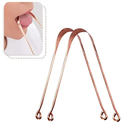 Image of Velvet London Copper Tongue Scraper Dental Care Hygiene Oral Ayurvedic Mouth Cleaner Fresh Breath Restored U Shape (2)