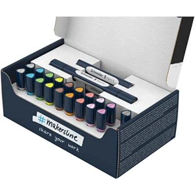 Image of Schneider Twin Marker Paint It 040 brush &amp; round complete set V2 27 pieces assorted colours