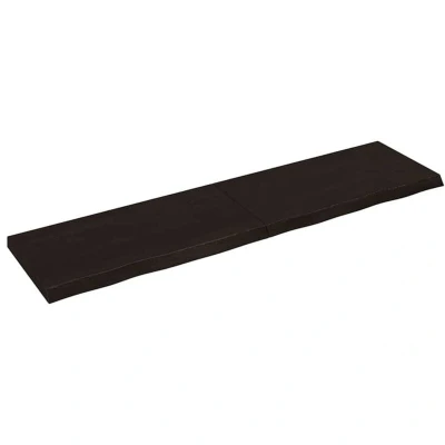 Image of vidaXL Bathroom Countertop Dark Brown 200x50x(2 6) cm Treated Solid Wood