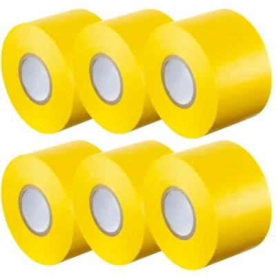 Image of Gocableties Yellow Wide Electrical Tape, 50mm x 33m, 2&quot; Strong Self Adhesive PVC Insulation Tape for Insulating, Repairing and Protecting Wires, 6 Rolls