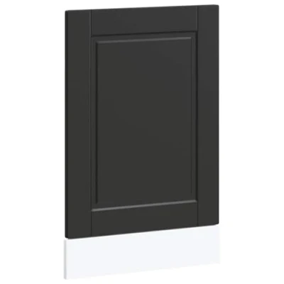 Image of vidaXL Dishwasher Panel/Cover 45x1.5x67 cm Black Engineered Wood for Modern Kitchen Style Porto Range
