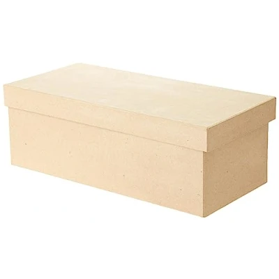 Image of Décopatch Ref BT019O Shoe Box Papier Maché Object to Decorate 13 x 19 13cm with Papers &amp; PaperPatch Glue, Glitter, Paints, Brown