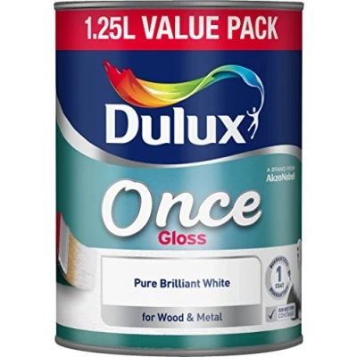 Image of Dulux Once Gloss 1.25L Pure Brilliant White (301023)