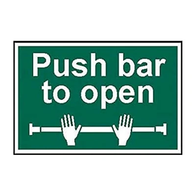Image of Scan SCA1523 Self adhesive PVC sign Push bar to open 300 x 200mm, White