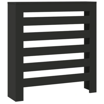 Image of ** vidaXL Radiator Cover Black Engineered Wood Shelf with Heater Slats 78x20x82 cm