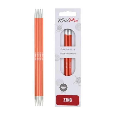 Image of Knit Pro KP47034 Zing: Double Ended Knitting Pins: 20cm x 2.75mm, Orange