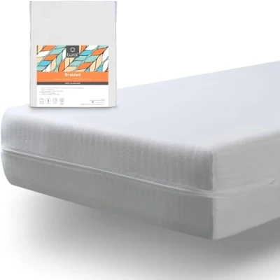 Image of Tural Mattress Encasement (140x190/200 cm) Double Size Extra Elastic Resistant Zipped Bed Cover White