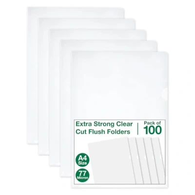 Image of SUMMIT A4 Plastic Wallets, Strong Cut Flush Folders, Presentation Covers, Pack of 100