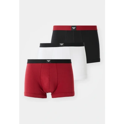 Image of Emporio Armani Trunk 3 PACK Pants, Men&#039;s, Size: Small, Rhubarb/black/white