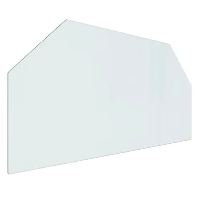 Image of vidaXL Fireplace Glass Plate Hexagon Transparent Tempered Protective Layer for Parquet/Laminate Flooring, Heat Resistant and Heavy Duty Design 100x50 cm
