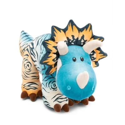 Image of NICI cuddly toy dino Cerastupsy 40cm fluffy to cuddle and love, soft made from recycled materials 49468