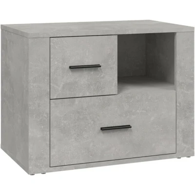 Image of vidaXL Bedside Cabinet Concrete Grey 60x36x45 cm Engineered Wood