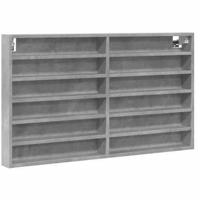 Image of vidaXL Vitrine Cabinet Concrete Grey 100x8.5x58 cm Engineered Wood