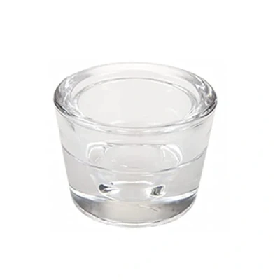 Image of Clear Glass Tea Light/Taper Candle Holder Round