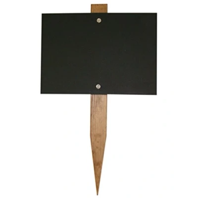 Image of Chalkboards UK Mini Blackboard Garden Stake, Wood, Black, 150 x 105 mm