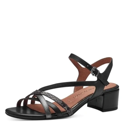 Image of MARCO TOZZI Women&#039;s 2 28223 42 Heeled Sandal, Black Comb, 5