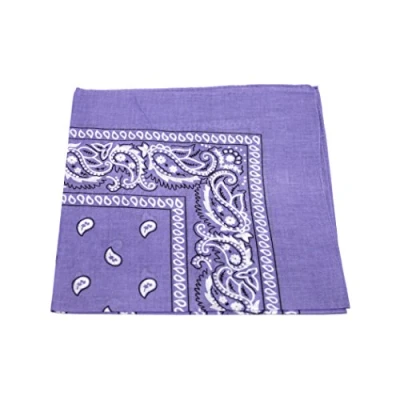 Image of [UK SELLER] BANDANA HEAD SCARF SCARVES PAISLEY MANY COLOURS 100% COTTON (Light purple)
