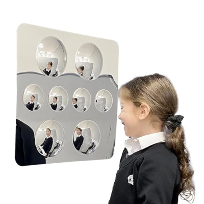 Image of Playlearn 8 Sensory Convex Bubble Mirror for Wall 51x51cm Room Equipment Domed Acrylic Panel Indoor Visual Play and Exploration