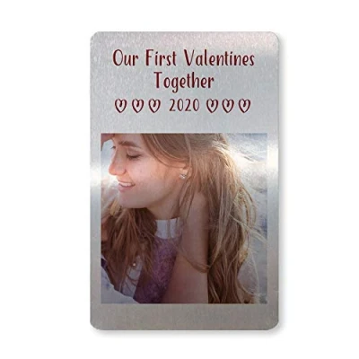 Image of Red Ocean First Valentines Gift for Boyfriend Girlfriend Personalised Wallet Card Insert Keepsake