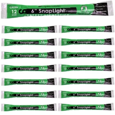 Image of Cyalume SnapLight Eco Friendly Light Sticks, Green, 6&quot; Long, 12 Hour Duration, Glow Sticks (15 Pack)
