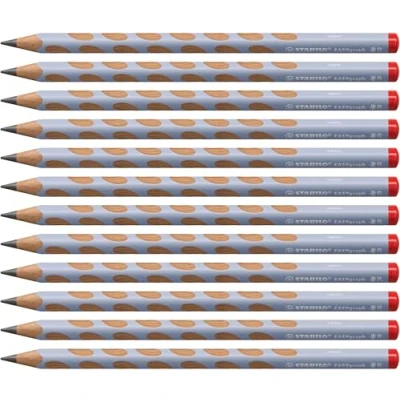 Image of Ergonomic Graphite Pencil STABILO EASYgraph Pastel Right Handed Pack of 12 Blue HB