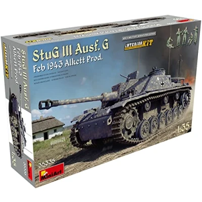 Image of Miniart MIN35335 1:35 StuG III Ausf G Feb 1943 Alkett Prod, Int Kit Scale Model, Unpainted