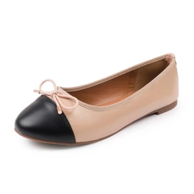 Image of Womens Ballet Flat Pumps Ladies Girls Dolly Dollie Slip On Ballerina Work Smart Office Formal Fashion Bow Round Toe Flats Shoes