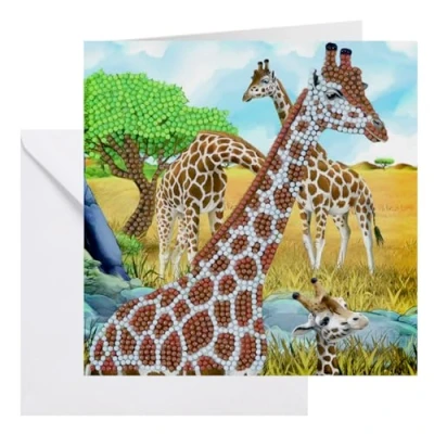 Image of Craft Buddy Crystal Art Gentle Giraffe, 18x18cm Card, Multicoloured, 18x18