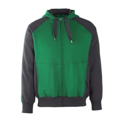Image of Mascot 50566 963 0309 Wiesbaden Unique Modern Fit Hoodie with Zipper, Size XL, Green/Black